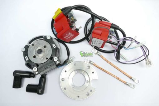 PVL Twin Ignition for 2 Cylinder Parallel MV Agusta 350 B 2 Zyl. 4 Takt  with Adapterplate